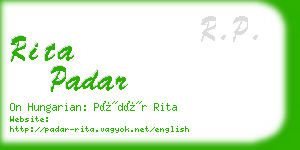 rita padar business card